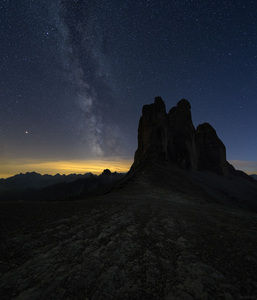 Tre Cime di Lavaredo and the Milky Way